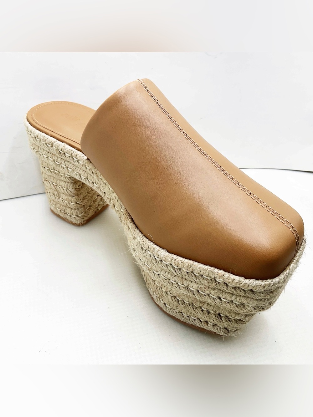 {Cult Gia} Lia Leather Espadrille Platform Mules - Picture 3 of 16